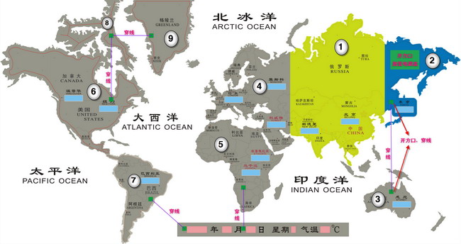 歐式世界地圖時(shí)間鐘/..