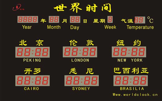 純文字世界時(shí)間屏01