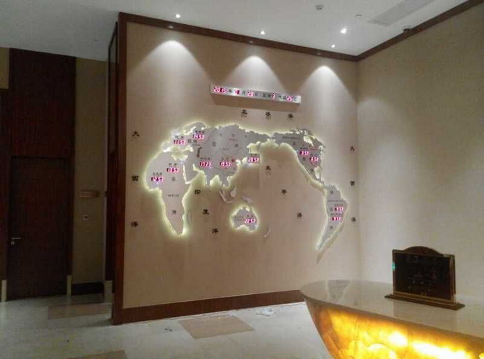 世界時間電子鐘/創(chuàng)意世界地圖掛鐘/酒店時差鐘裝飾鐘/大堂時鐘